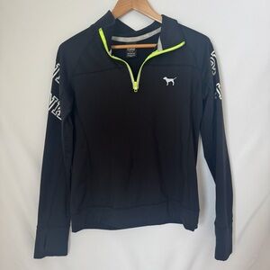 Victoria's Secret PINK Black Pullover with Lime Accents